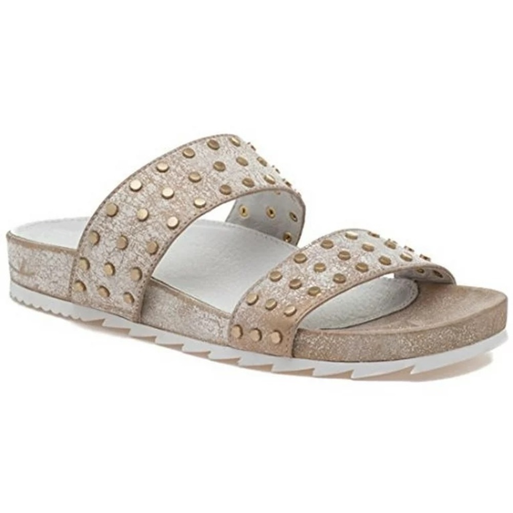 NWT J/SLIDES ERIKA Bronze Metallic Suede Sandal - Picture 5 of 15